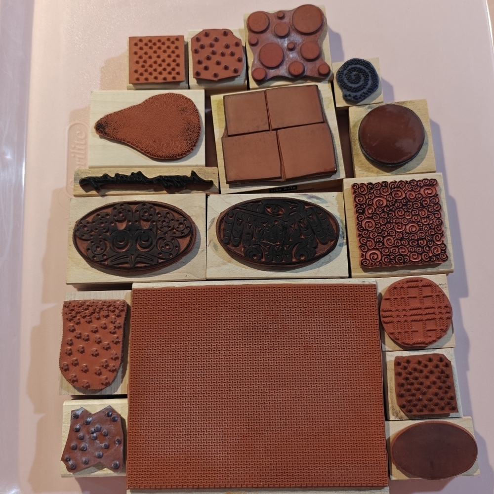 Vintage 90s Y2K Stamps Over 50 Pieces Stampin Up! Geometric Native Hero Arts - Picture 4 of 8